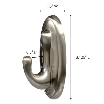 Command Medium Hook, 3lb., Brushed Nickel (17051BN-ES)