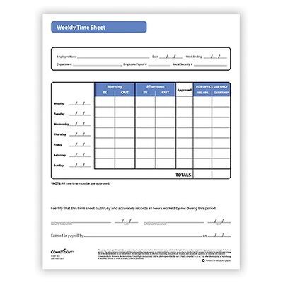 ComplyRight™ Weekly Time Sheet
