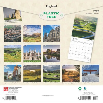 2025 BrownTrout England 12" x 12" Monthly Square Wall Calendar (9781975476953)