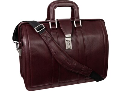 McKlein MORGAN Leather Litigator Laptop Briefcase, Burgundy (83346)