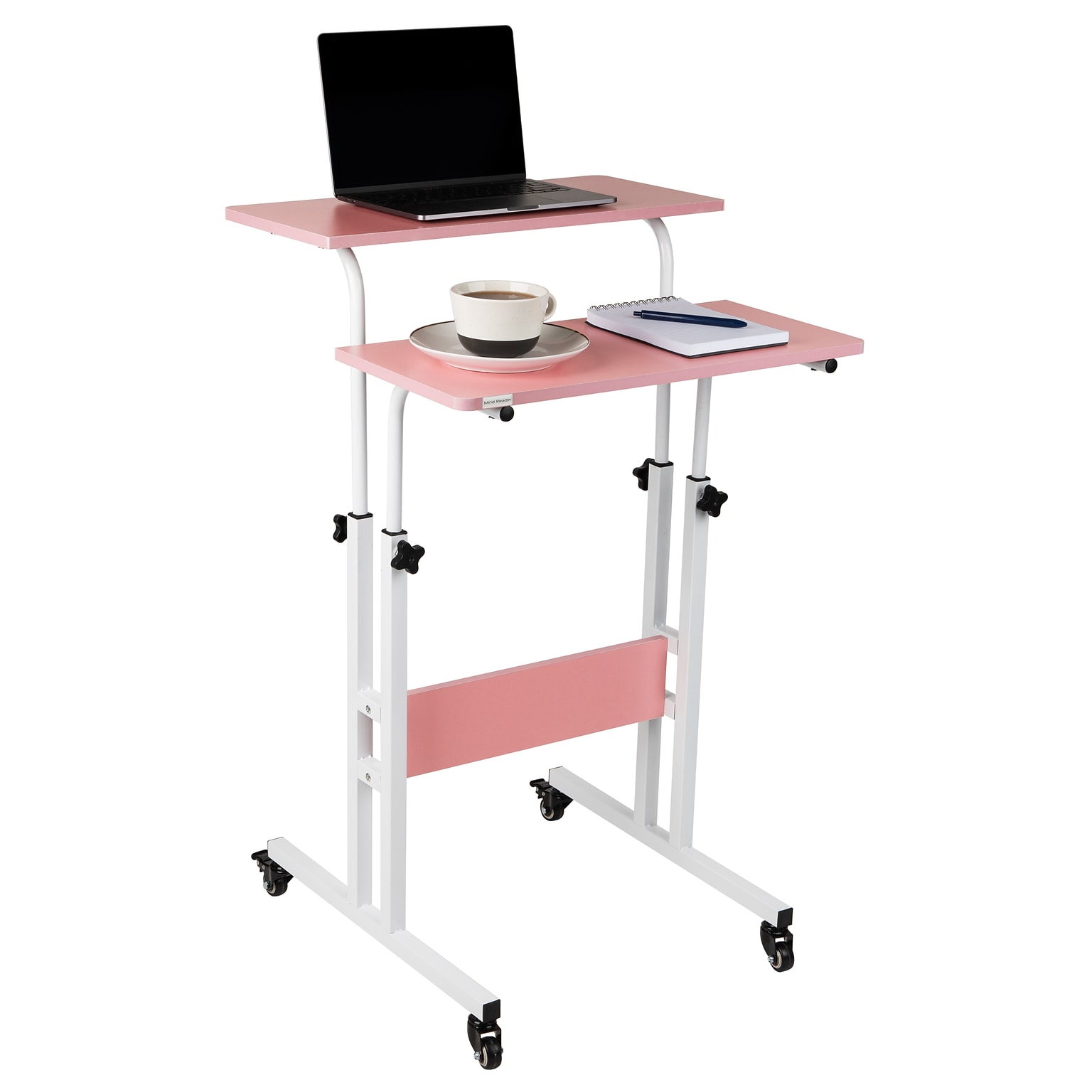 Mind Reader 22W Portable Standing Desk Adjustable Height, Pink (SDROLL-PNK)