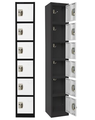 AdirOffice 72" 6-Tier Black and White Storage Locker (ADI629-206-B-W)