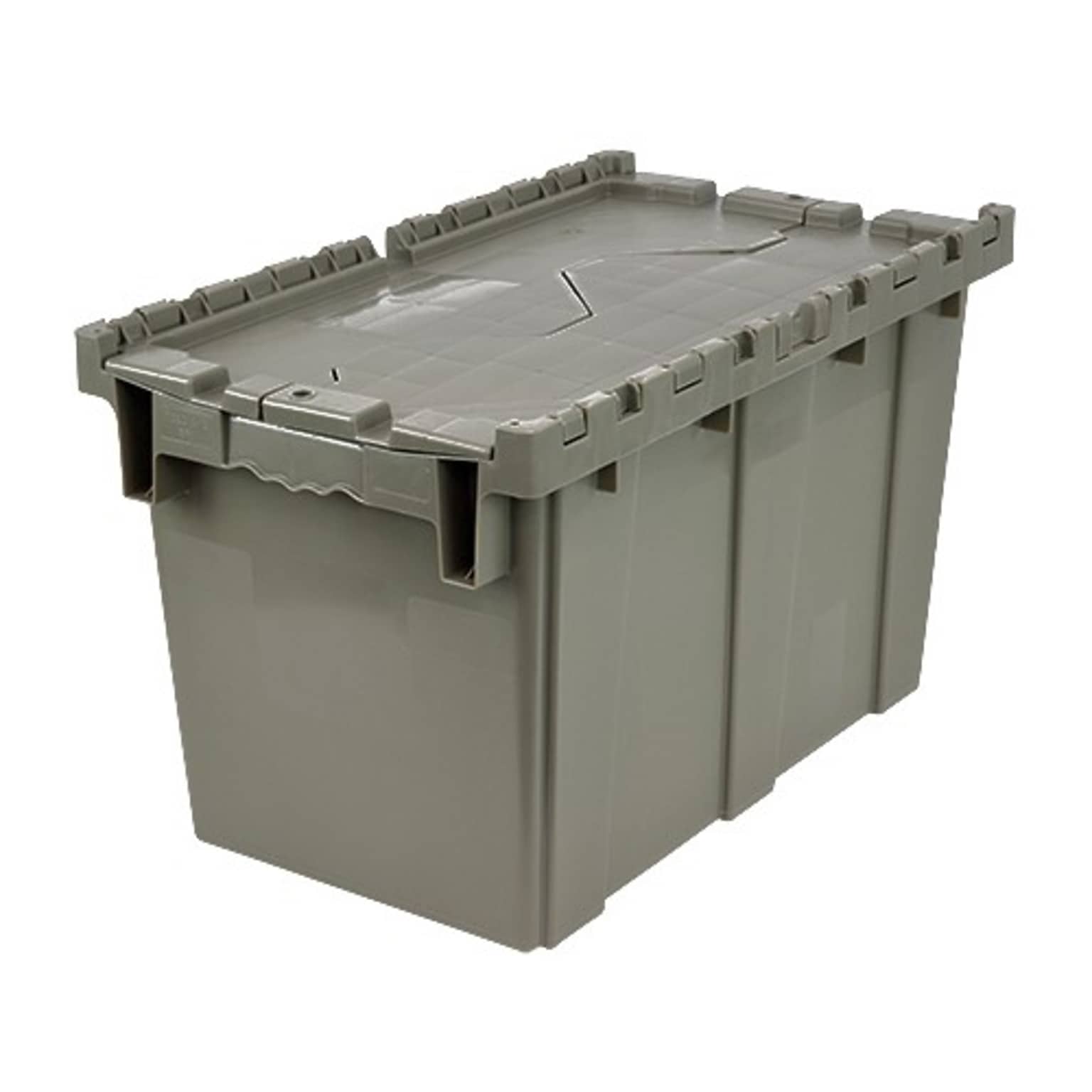 Quantum Storage Systems 48 Quart Storage Tote with Lid, Plastic, Gray (QDC2213-12)
