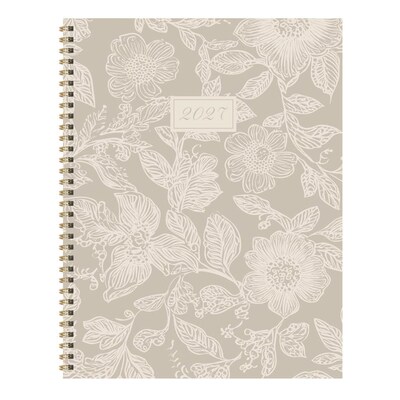2027 TF Publishing Cream & Taupe 9 x 11  Weekly & Monthly Standard Planner, Paperboard Cover, Multicolored (27-9720)