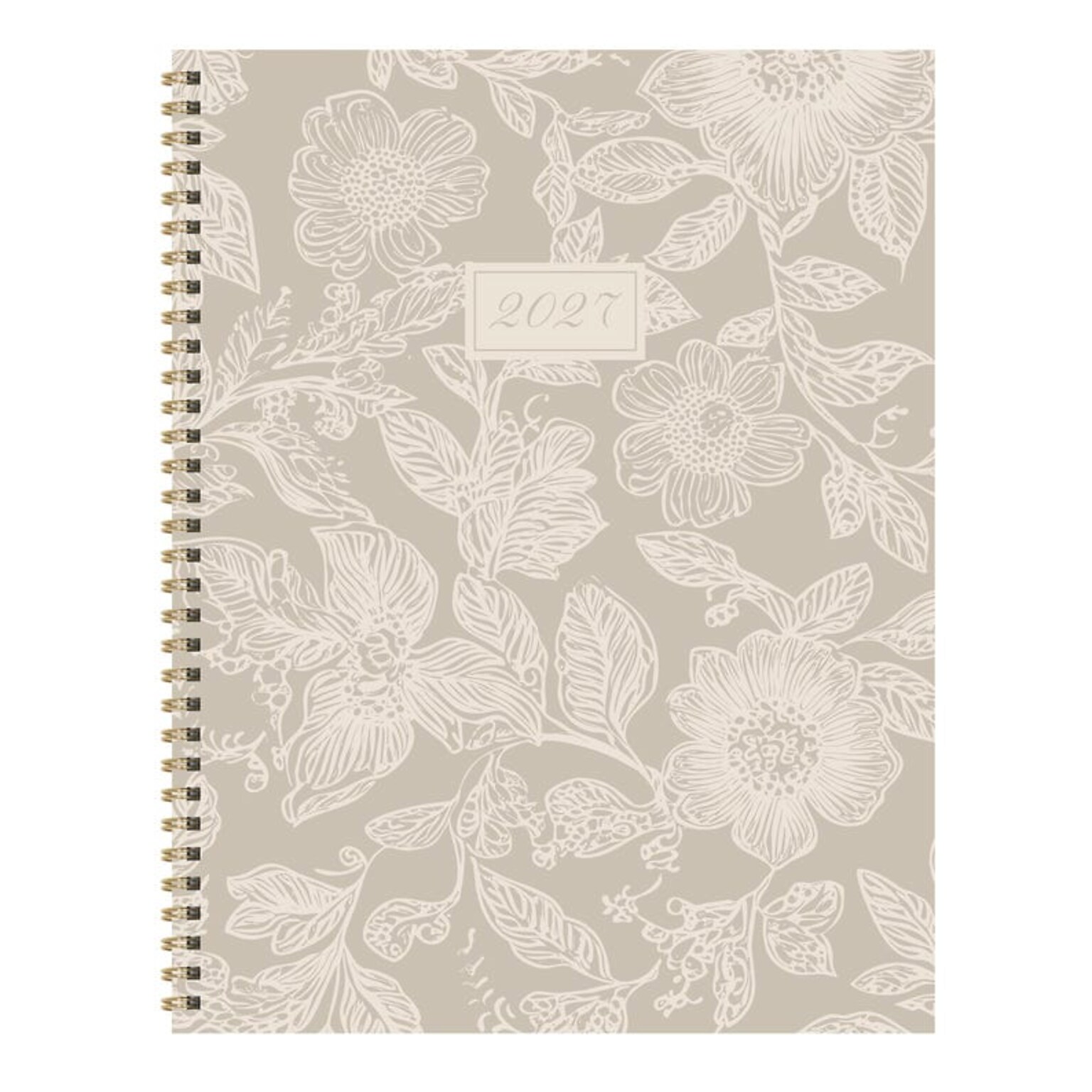 2027 TF Publishing Cream & Taupe 9 x 11  Weekly & Monthly Standard Planner, Paperboard Cover, Multicolored (27-9720)
