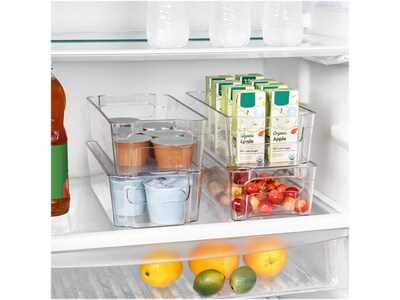 Honey-Can-Do Plastic Refrigerator Bin, Clear, 4/Set (KCH-09679)