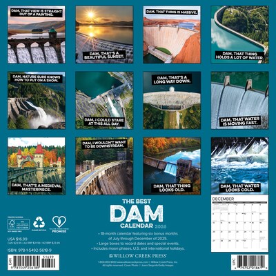 2026 Willow Creek The Best Dam Calendar 12 x 12 Monthly Wall Calendar (56189)