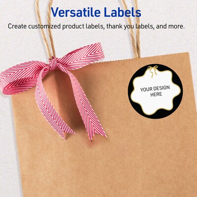 Avery Round Laser/Inkjet Multipurpose Labels, 2", White, 120/Pack (19479370861)