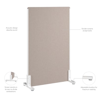 Bush Business Furniture Fabric Freestanding Privacy Panel, 55"H x 34"W, Warm Beige (PSP134WB-03)
