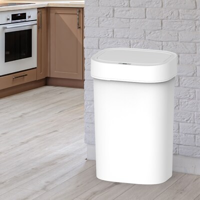 Nine Stars Plastic Motion Sensor Trash Can, 13.2 Gallon, White (DZT-50-44S)
