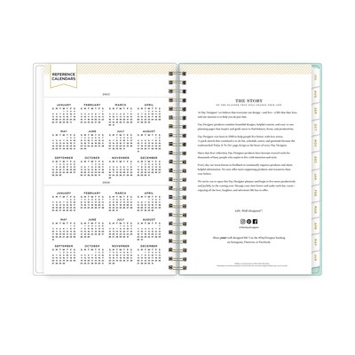 2025-2026 Day Designer for Blue Sky Secret Garden Mint 5" x 8" Academic Year Weekly & Monthly Planner, Plastic Cover