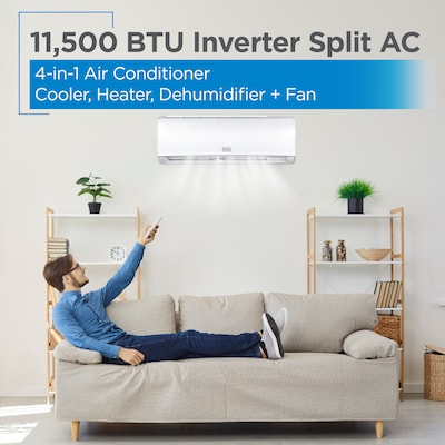 Black & Decker Mini Split 115-Volt 11500 BTU Wall Air Conditioner with Inverter & Remote, WiFi Enabled, White (BSA1115TC)