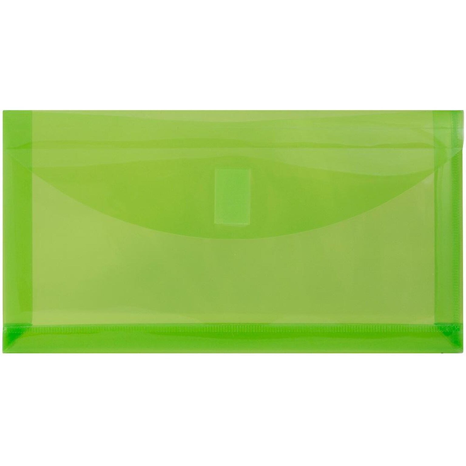 JAM Paper Premium Plastic Filing Envelope with Hook & Loop Closure, Lime Green, 3/Pack (921V1LIX3)