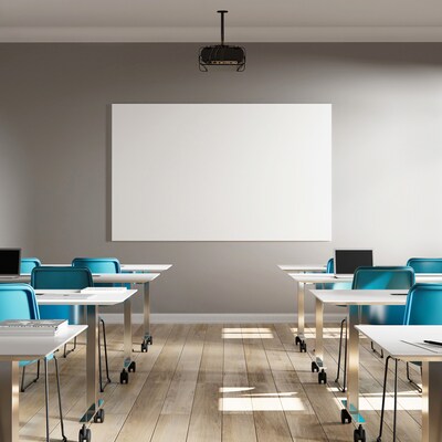 Ghent Flyte Duo Double-Sided Magnetic Steel Dry-Erase Whiteboard, 3' x 4'  (FLYD-34-GM-WH)