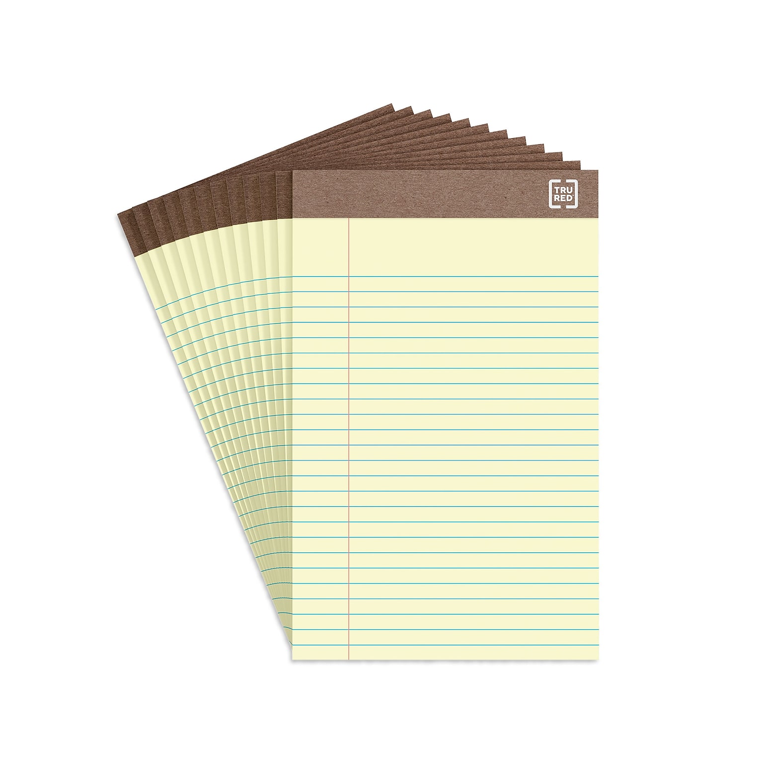 TRU RED™ Notepad, 5 x 8, Narrow Ruled, Canary, 50 Sheets/Pad, Dozen (TR59932/TR58180)