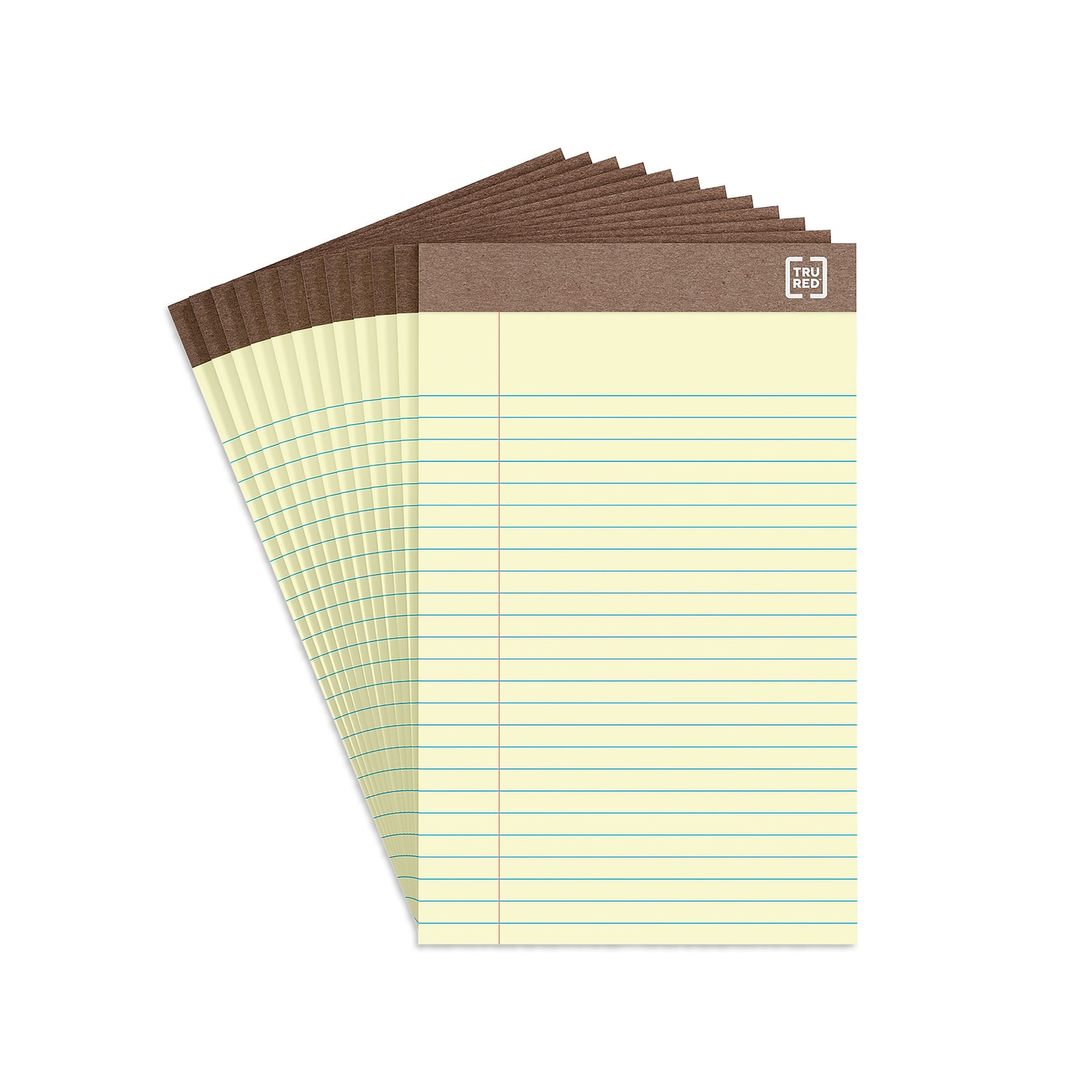 TRU RED™ Notepads, 5 x 8, Narrow Ruled, Canary, 50 Sheets/Pad, Dozen Pads/Pack (TR58180)