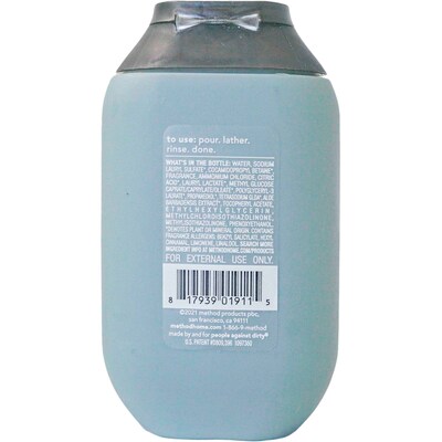 Method Men Sea + Surf Body Wash, 3.4 oz Travel Bottle, 8 Bottles/Bag, 12 Bags/Carton