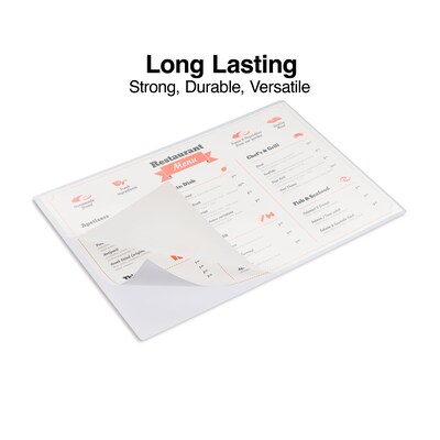 Staples Thermal Laminating Pouches, Menu, 3 Mil, 25/Pack (5201102/5201104)