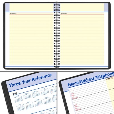 2027 AT-A-GLANCE QuickNotes 7" x 8.75" Monthly Planner, Faux Leather Cover, Black (76-08-05-27)
