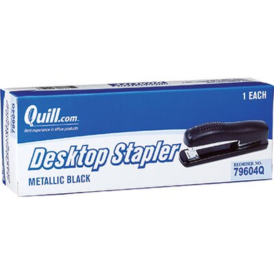 Quill Brand® Contemporary Desktop Stapler, 20 Sheet Capacity, Metallic  Black (79604Q)