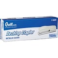 Quill Brand® Contemporary Desktop Stapler, 20 Sheet Capacity, Metallic Silver (79605Q)