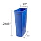 Coastwide Professional™ Slim Plastic Recycling Container with no Lid, 23 Gal., Blue (CW50719)