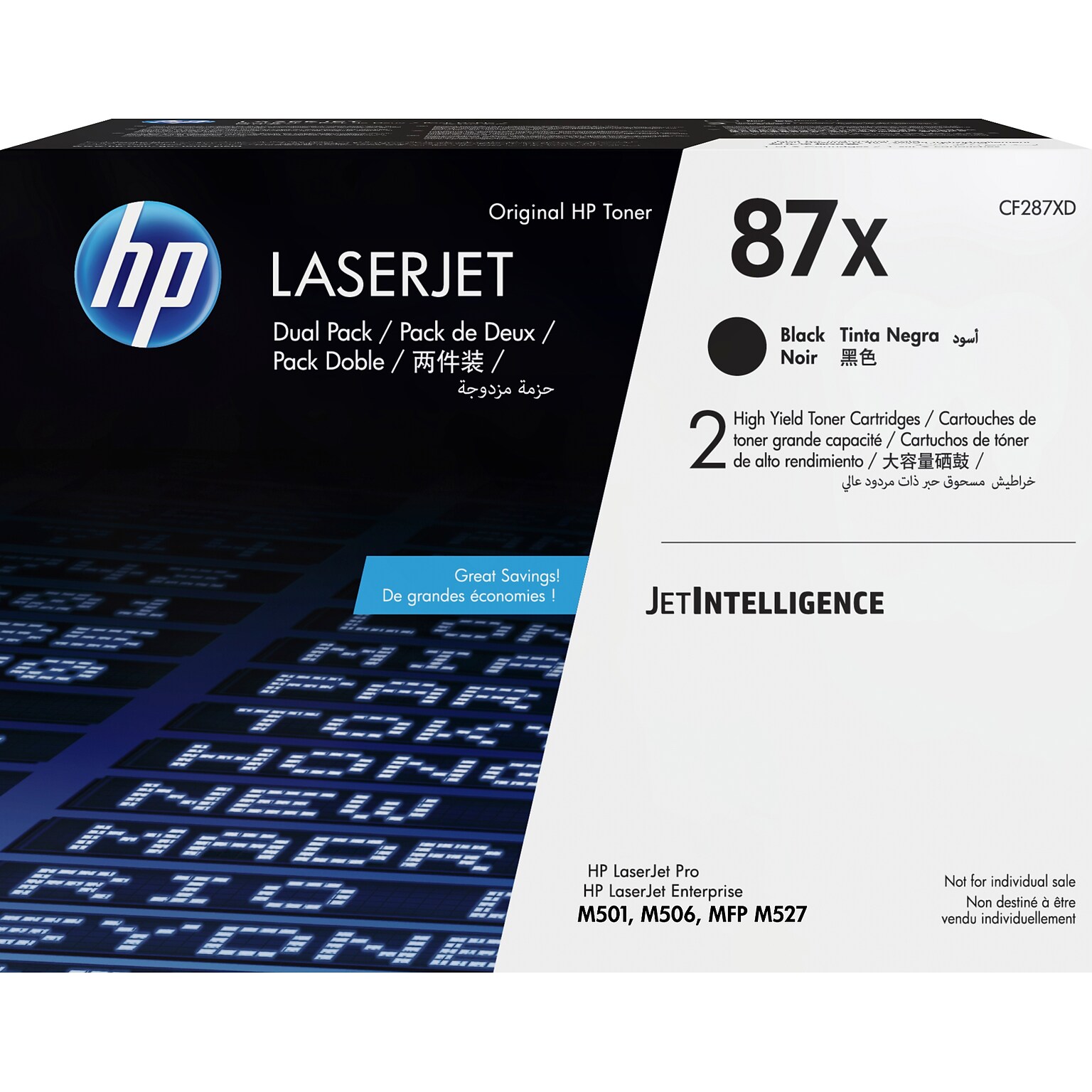 HP 87X Black High Yield Toner Cartridge, Prints Up to 18,000 Pages (CF287XD)
