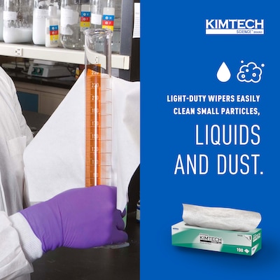 Kimtech SCIENCE KIMWIPES Delicate Task Nylon Cleaning Wipers, 11.8", White, 198 Wipers/Box, 15/Carton (34133)