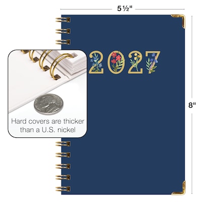 2027 Excello Brands 6" x 8" Weekly & Monthly Standard Planner, Paperboard Cover, Navy (FSHN-CY27-58-85)