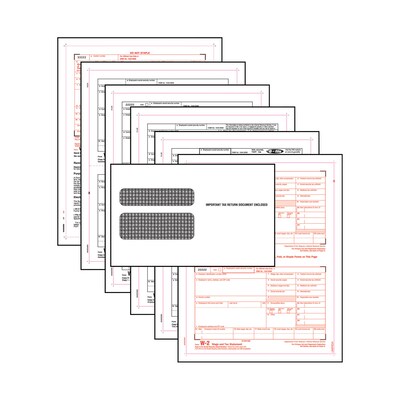 W-2 Forms and Envelopes Convenience Pack; 6 Part, 25 Pack