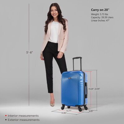 DUKAP Inception 22.04 Hardside Suitcase, 4-Wheeled Spinner, TSA Checkpoint Friendly, Blue (DKINC00S-BLU)
