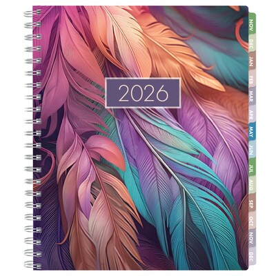 2026 Global Printed Products 8.5" x 11" Weekly & Monthly Planner, Paperboard Cover, Pastel Peacock (ESPROCY26851161)