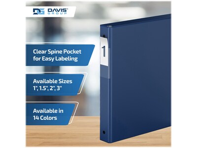 Davis Group Premium Economy 1" 3-Ring Non-View Binders, Royal Blue, 6/Pack (2311-92-06)