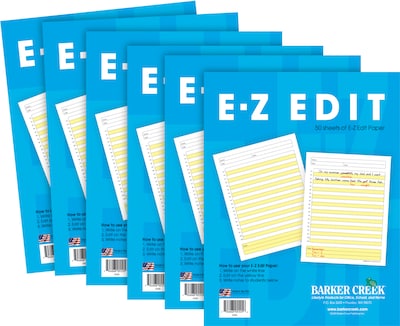 Barker Creek E-Z Edit Handwriting Practice Paper, 8.5 x 11, 60 lbs., Multicolored, 300 Sheets/Pack (BC550206)