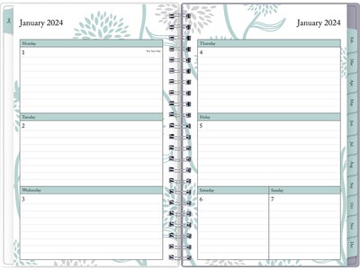 2024 Blue Sky Rue Du Flore 5 x 8 Weekly & Monthly Planner, Blue/Purple (101603-24)