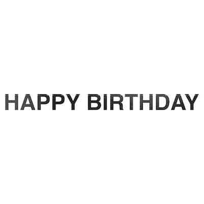 Party City Happy Birthday Letter Banner, Black (AM121075)