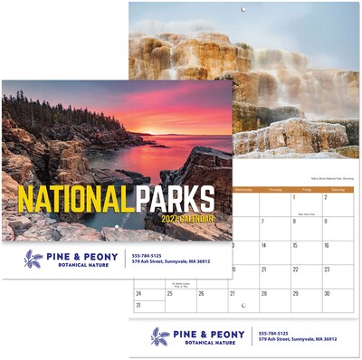 Custom National Parks Wall Calendar Stitched