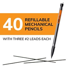 BIC Xtra-Smooth Mechanical Pencil, 0.7mm, #2 Medium Lead, 40/Pack (MPP40MJ-BLK)