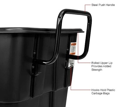 Global Industrial Standard Duty Plastic Tilt Truck, 1/2 Cu. Yd. Cap, 850 Lbs. Capacity, Black (800352)
