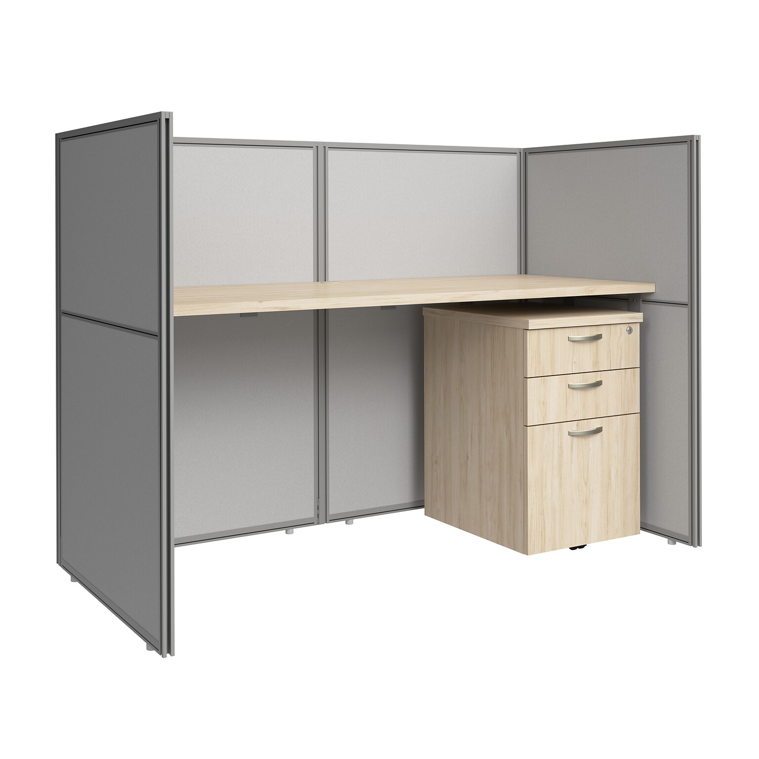 Bush Business Furniture Easy Office 45H x 61W Cubicle Panel Workstation, Natural Elm (EOD260SNE-03K)