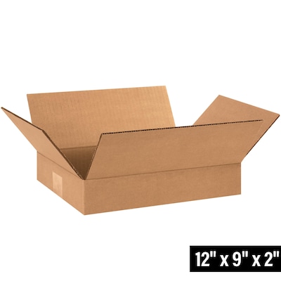 12" x 9" x 2" Shipping Boxes, 32 ECT, 25/Bundle (1292)