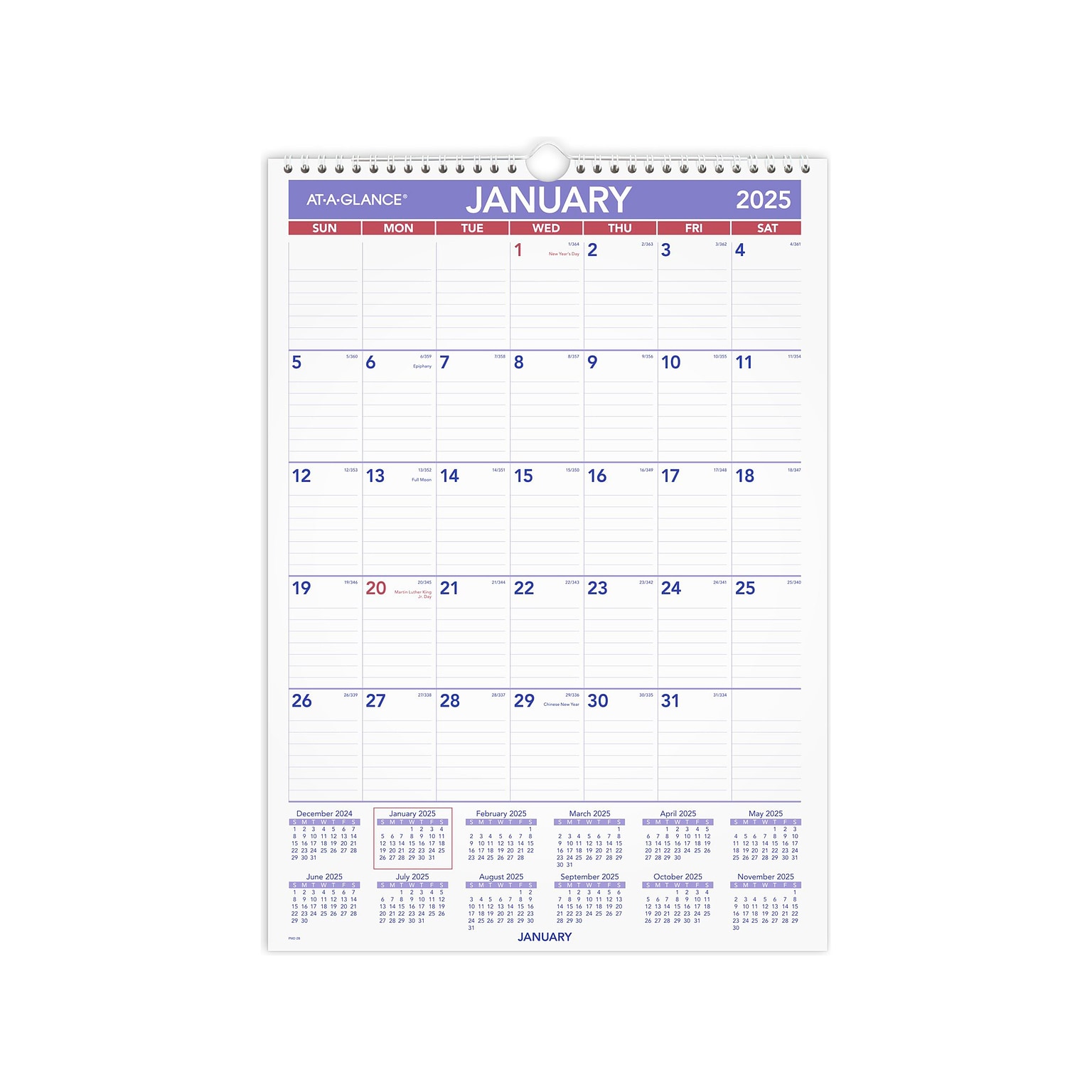 2025 AT-A-GLANCE 12 x 17 Monthly Wall Calendar, (PM2-28-25)