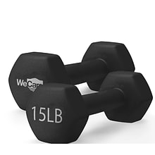 WeCare Fitness Neoprene Coated 15 Lbs Dumbbells for Non-Slip Grip, 2/Set (WDN100008)