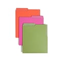 Smead Organized Up Heavy Duty Dual Tab Vertical Colored File Folders, Letter Size, Bright Tones, 6/P