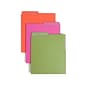 Smead Organized Up Heavy Duty Dual Tab Vertical Colored File Folders, Letter Size, Bright Tones, 6/Pack (75406)