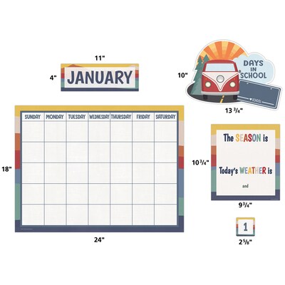 Teacher Created Resources Moving Mountains Road Trip Calendar Bulletin Board Set, 110 Pieces/Set (TC