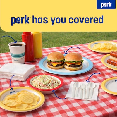 Perk™ Medium-Weight Paper Plates, 6", Yellow/White, 500/Carton (PK54328CT)