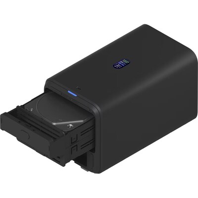 Ubiquiti UNAS 3.5" 2.5GbE USB-C External SATA III Hard Drive Enclosure, HDD, Black (UNAS-2-B)