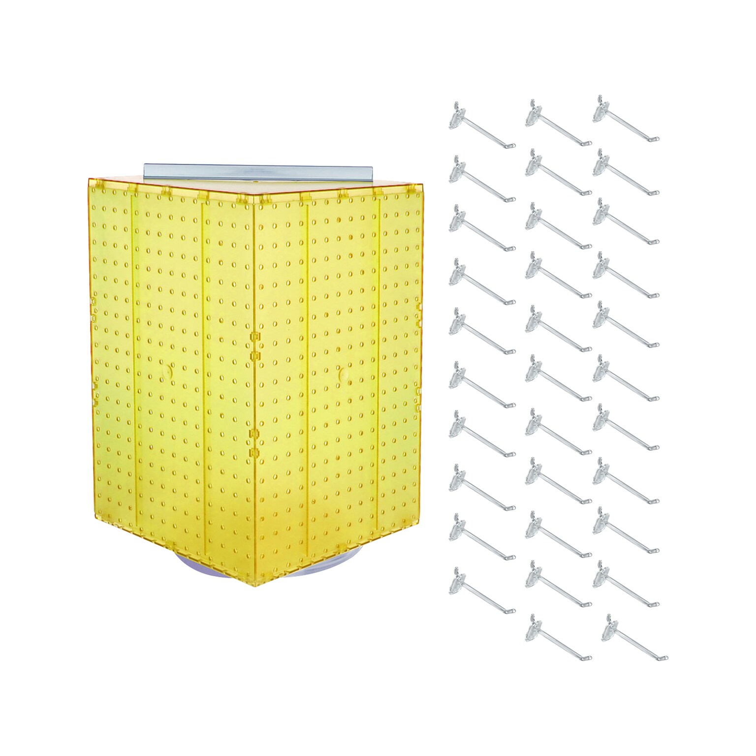 Azar 21 x 14 Pegboard 4-Sided Revolving Counter Display, Yellow, Each (701414-YEL-4C32)