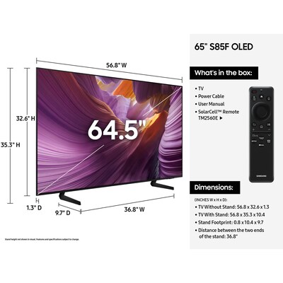 Samsung S85F 65" Smart OLED 4K UHD AI Enabled TV (QN65S85FAFXZA)